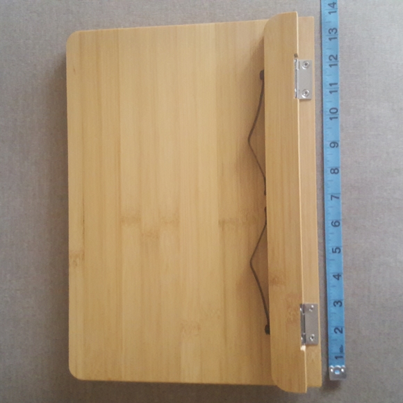 Bamboo Cookbook Stand, Folds Flat, Adjustable Height (approx. 13.5"x9.5") - Picture 6 of 8